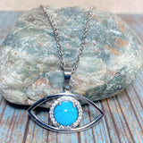 Evil Eye Blue Howlite Stone Necklace (HABIBI)