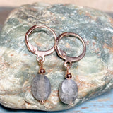 Labradorite Stone Rose Gold Earrings (MISHA-E)