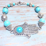 Hamsa Howlite Gemstone Bracelet