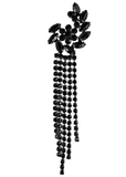 Long Black Rhinestone Earrings (BERLIN)