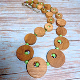 Natural Wood Apple Green Necklace (GLENWOOD)