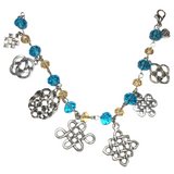 Celtic Knot Blue & Tan Charm Bracelet (IONA)