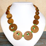 Natural Wood Apple Green Necklace (GLENWOOD)