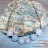 Aquamarine Stone Cluster Necklace (NICOLE-N)