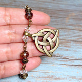 Celtic Knot Bronze Glass Bracelet