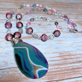 Agate Fluorite Stone & Glass Jewelry Set (FIORELLA)