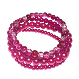 Fuchsia Glass Bracelet Stack (DIANTHA)