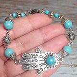 Hamsa Howlite Gemstone Bracelet