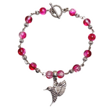 Hummingbird Fuchsia Glass Jewelry Set (BIRDIE)