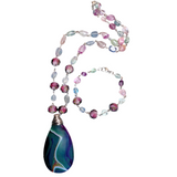 Agate Fluorite Stone & Glass Jewelry Set (FIORELLA)