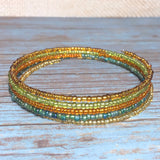 Multi Color Glass Boho Bangle Bracelet (MAUREEN-B)