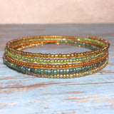 Multi Color Glass Boho Bangle Bracelet (MAUREEN-B)