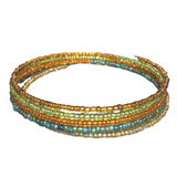 Multi Color Glass Boho Bangle Bracelet (MAUREEN-B)