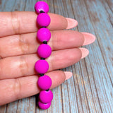 Magenta Acylic Cord Beaded Bracelet