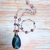 Agate Fluorite Stone & Glass Jewelry Set (FIORELLA)