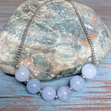 Aquamarine Stone Cluster Necklace (NICOLE-N)