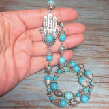 Hamsa Howlite Gemstone Jewelry Set (MARIAM)