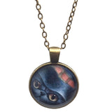 Black Cat Bronze Glass Dome Necklace (LYNX)