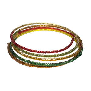 Multi Color Glass Layered Bangle Bracelet (MANDY)