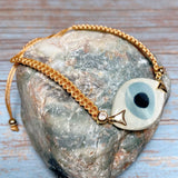 Evil Eye Tan Cord Bracelet (NAWAL)