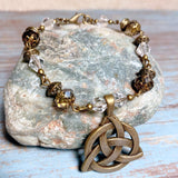 Celtic Knot Bronze Glass Bracelet