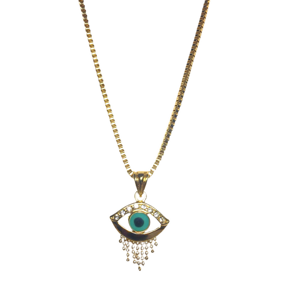 Evil Eye Zirconia Chain Necklace