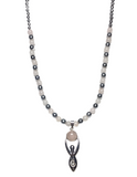 Goddess Pink Quartz Hematite Gemstone Necklace (ELEONORA)