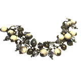 Bronze Chunky Chain Beaded Bracelet (HERMIA)