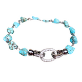 Howlite Stone Zirconia Clasp Bracelet