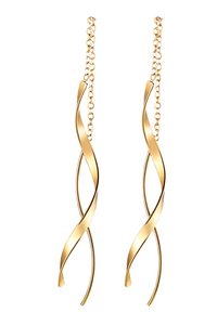 Double Swirl Thread Chain Earrings (VENUS)