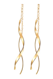 Double Swirl Thread Chain Earrings (VENUS)