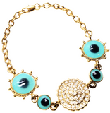 Evil Eye Teal Rhinestone Bracelet (ELIANA)