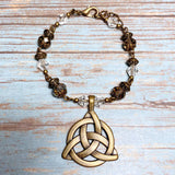 Celtic Knot Bronze Glass Bracelet