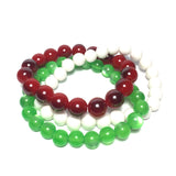 Red Green & White Layered Bracelet (AMBROSE)