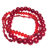 Red Glass Layered Bracelet (DORCIA)