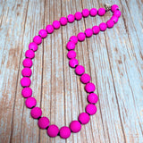 Magenta Acylic Cord Beaded Set (FELICIA)