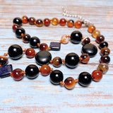 Earthy Agate Blue Goldstone Gemstone Necklace (GAIA)