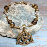 Celtic Knot Bronze Glass Bracelet