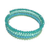 Teal Green Glass Layered Bangle Bracelet (JESSICA)