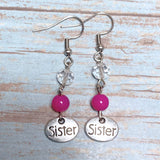 Sister Fuchsia Glass Earrings (SIS-E)