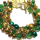 Green Gold Jingle Bell Chunky Bracelet (WREATH-B)