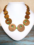 Natural Wood Apple Green Necklace (GLENWOOD)