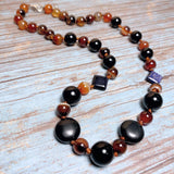 Earthy Agate Blue Goldstone Gemstone Necklace (GAIA)