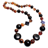 Earthy Agate Blue Goldstone Gemstone Necklace (GAIA)