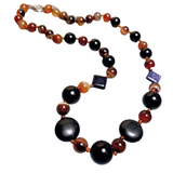 Earthy Agate Blue Goldstone Gemstone Necklace (GAIA)