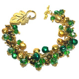 Green Gold Jingle Bell Chunky Bracelet (WREATH-B)