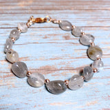 Labradorite Stone Rose Gold Bracelet (MISHA-B)