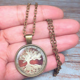 Bronze Tree of Life Glass Dome Necklace (GINEVRA)