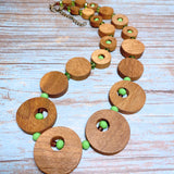 Natural Wood Apple Green Necklace (GLENWOOD)