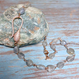 Labradorite Stone Rose Gold Necklace (MISHA-N)